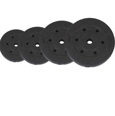 China Eco Anti Slip Exercise Various Features Small 6 Hole PVC Cement Filled Color Weight Standard Colored Black Gym Set Barbell Plates for sale