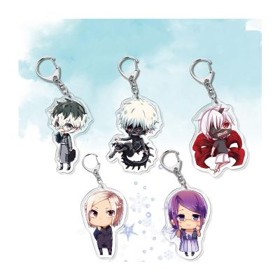 China Eco-Friendly Tokyo Ghoul Cute Acrylic Kaneki Ken Key Ring Brelok Pendant Key Holder Jewelry Key Chain For Pants for sale