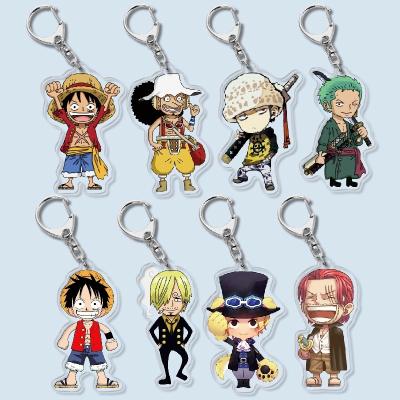 China Luffy Chopper Keychain Man Women Keychain One Piece Holder Eco-friendly Acrylic Cute Anime Holder Couples Keychain Pendants for sale