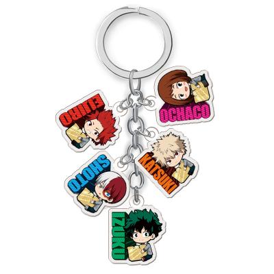 China High Quality Fashion Eco-friendly Anime Lead Chain Man My Hero Academia Women Lead Couples Acrylic Key Ring Porte Clef for sale