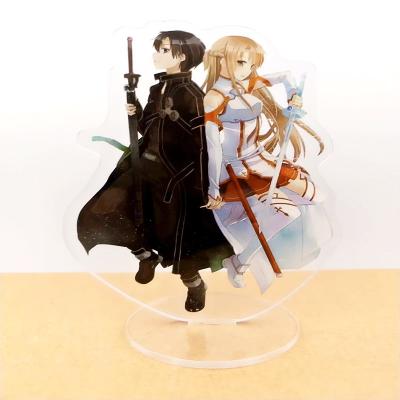 China Eco-Friendly Acrylic Man Key Standing Model Ring Jewelery Yuuki Asuna Kirigaya Kazuto Brelok Art Online Key Chain Women Anime Sword for sale