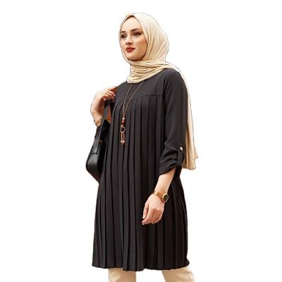 China Anti-Wrinkle New Modern Abaya Long Dress Women Clothing Women Abaya Long Robe Tunic En Cotton Baju Muslim Islamic Kurung Malaysia for sale