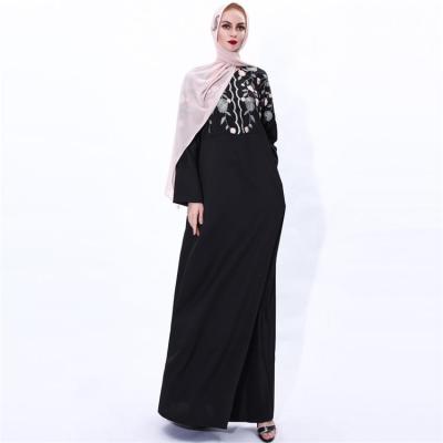 China Wholesale Breathable Women Islamic Clothing Mukenah Abaya Embroidery Muslim Traditional Moroccan Ramadan Tunic Dress for sale