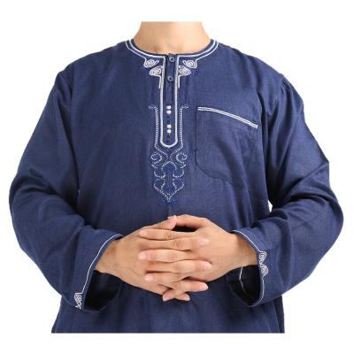 China New Sudan Abaya Wholesale Muslim Men's Islamic Thobes Robe Breathable Jubah Thobes for sale