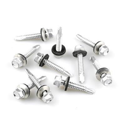 China HEX 5.5 Mm #8 Stainless Hex Washer Head Self With Bonded Washer tek Screws Manufacture High Quality Customized for sale