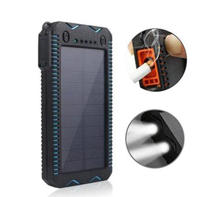 China With Instant Light Portable Waterproof Solar Power Bank 10000mAh 20000mAh Solar Battery Charger With Cigarette Lighter for sale