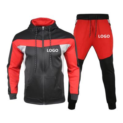 China Wholesale Mens Breathable Zipper Up Hoodie 2 Pieces Set Custom Logo Mens Sweatsuit Set Autumn Hooded Outfit Jogging Suits for sale