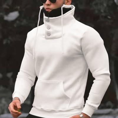 China Custom T-shirt men's Anti-wrinkle Long Sleeve Logo sports tops cotton turtle neck sweater white men pullover sweatshirt for sale