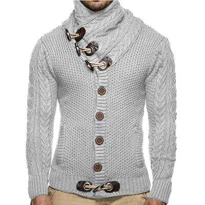 China Anti-wrinkle Turtle Neck Sweater Men Retro Coat Plus Size Mens Cardigan Knitted Sweater for sale