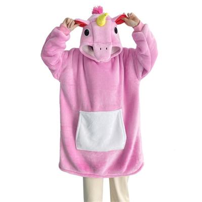 China Custom Anti-wrinkle Winter Sweater Blanket Fleece Anime Anime Unicorn Pokemon Pokemon TV Sherpa Covering Hoodie for sale