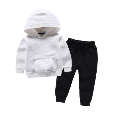 China Custom Casual Logo Boys Girls Hoodies Jogging Sportswear Outfits Fashion Kids Hoodie Sets Simple Pullover Tracksuit Kids for sale