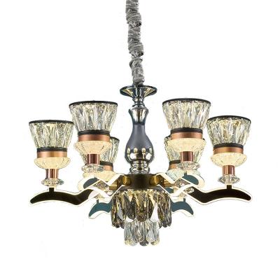 China OUSDL Modern Hanging Rose Gold High Quality Luxury Metal LED Light Modern Crystal Chandelier for sale