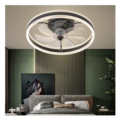 China Simple modern overhead light silent fan LED fan household modern minimalist indoor bedroom LED light tri-color silent DC motor for sale