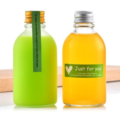 China Custom Eco Friendly Recycled Empty Beverage Beverage Square Glass Valiant Juice Bottle 150ml 350ml for sale