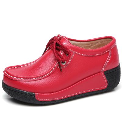 China Fashion Trend 2021 Plus Size PU High Rise Fall/Winter Style Lace-up Shoes Korean Style Casual Warm Bottom Unique Pure Color Women's for sale