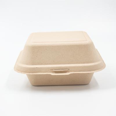 China Fiber Disposable Fast Food Box Box Bagasse Rectangular Food Container For Fast Food Packaging Restaurant for sale