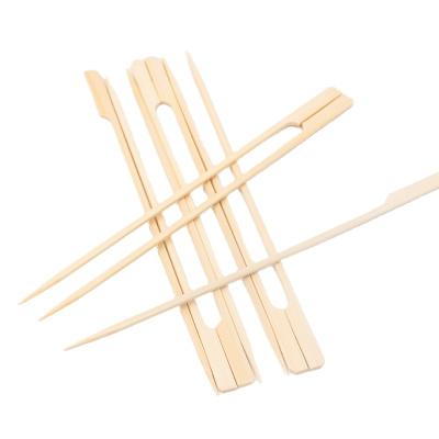 China 25cm Cocktail Sticks Paddle Easily Cleaned Bamboo Skewers Grill Bamboo Skewers for BBQ Kebabs Cocktail Buffets Party for sale