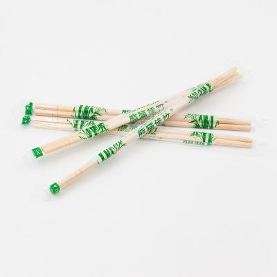 China Disposable Custom Natural Color Round Headed 24cm Disposable Bamboo Chopsticks for sale