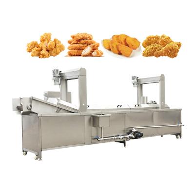 China food & Beverage Plant Continuous Oil Curtain Fryer Oil/Water Potato Chips Fryer Pork Crackling Fried Machine For Sale for sale