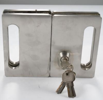 China Easy Installation Frameless Stainless Steel Glass Door Lock for sale