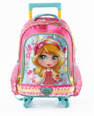 China 2017 Hot Selling Polyester Oxford Kids School Bag Cute Children Cartoon Trolley School Bag for sale