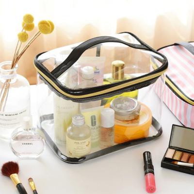 China Fashion Clear PVC Toiletry Bag Waterproof Women Cosmetic Bag Travel Make Up Cases for sale