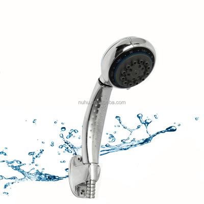 China No Diverting Water Saving 8 Function ABS Chrome Finish Bathroom Shower Head Round Shape Hand Held Shower for sale