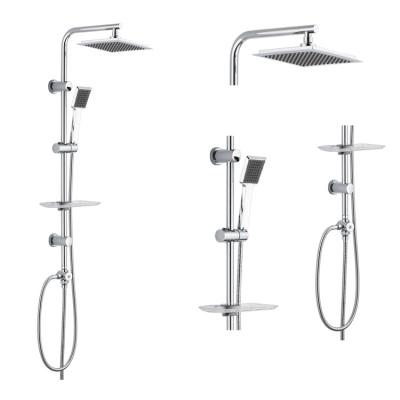 China Round Chrome Electric Bathroom Faucets Rain Shower Faucet Column Mixer Tap Handheld Shower for sale