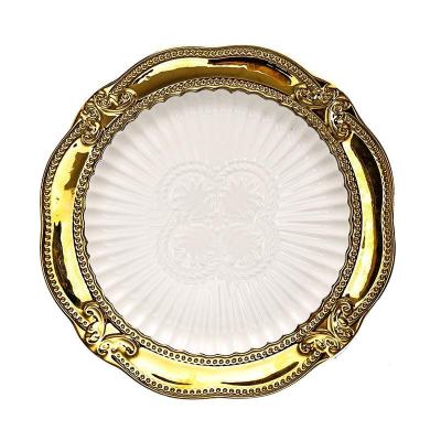 China 6/7/8/9/10/11 Inch SDLX Disposable White Porcelain Round Ceramic Dinner Dishes Dinnerware Flat Plate for sale