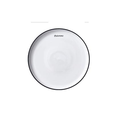 China Wholesale High Quality Round White Dish Home Dinner Dish Simple White Ceramic Auratic Dishes Viable Use for sale