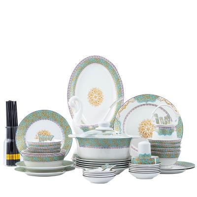 China Wholesale high quality disposable ceramic dinner set restaurant custom design bonechina dinner ware set for sale