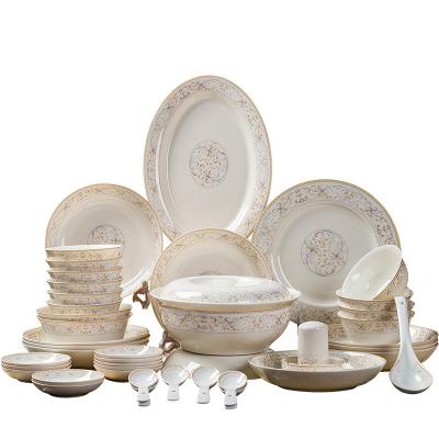 China Disposable hot sale wholesales new bone china coupe dish sets tableware for dishes restaurant houseware sets for sale