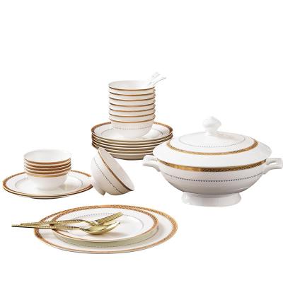 China Disposable hot sale wholesales new bone china coupe dish sets tableware for dishes restaurant houseware sets for sale