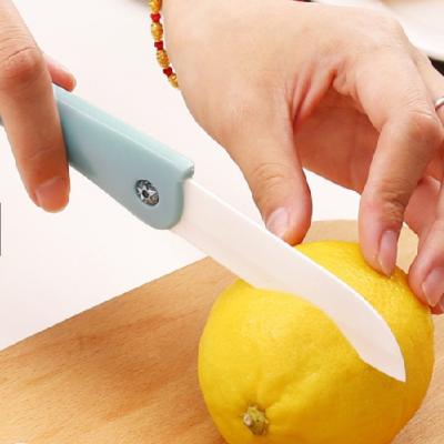 China Small Pocket Ceramic Kitchen Knife Set Accessories Ring Mini Desktop Folding Knives for sale