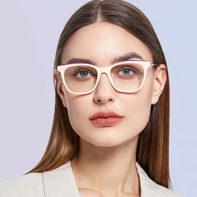 China For Reading Glasses Shape Cat Eye Blue Light Blocking Glasses 2022 Retro High Quality Clear Titanium Glasses Frames Wholesale for sale