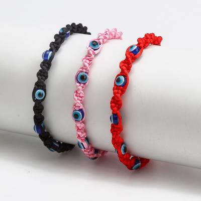 China 2022 Handmade Braided Lucky Red String Bracelet Adjustable Rope Devil's Eyes Vintage New Arrival Charm Bracelets For Couples for sale