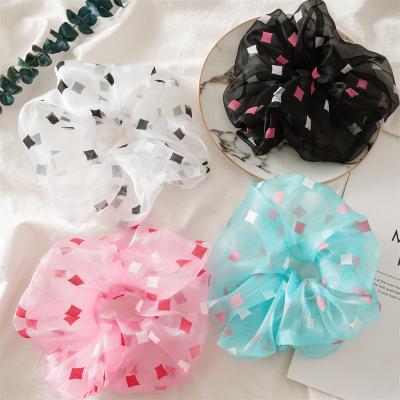 China Other Hair Scrunchies 2022 New Arrival Solid Color Organza Elastic Band Women Oversize Hair Accessories For Women Girl for sale