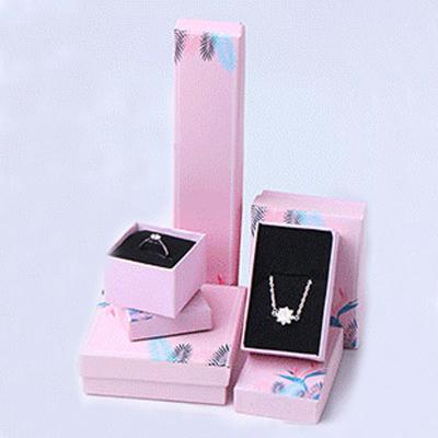 China Wholesale Delicate Jewelry Box Paper Logo Packaging For Cheap Price Custom 2021 Necklace Earring Flower Pattern for sale