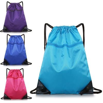 China Logo Outdoor Sports Waterproof Oxford Cloth Bag Custom Pattern Double Shoulder Drawstring Bag Nylon Backpack Bag for sale