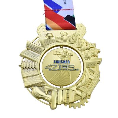 China Europe Gold Silver and Bronze Soft Enamel Fiesta Spinning 3d Custom Spinning Medal for sale