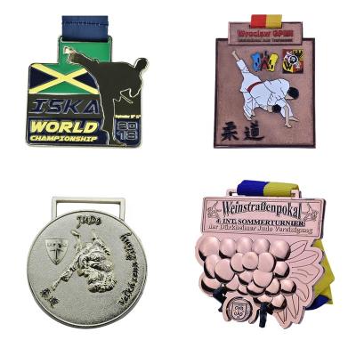 China Europe Competition Awards Sports Handmade Fitness Gold Japanese Judo Medals for sale