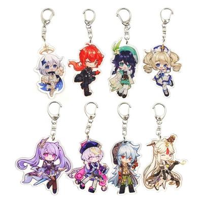 China Genshin plastic pendant impact anime slime sticker gift promotion gift Mona key chain for sale