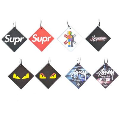 China Custom china eco-friendly logo eco-friendly custom car wholesale cute paper air freshener for sale