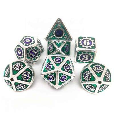 China Polyhedral Gaming Metal Role Playing Game Set Logo Custom 3d Dice for sale