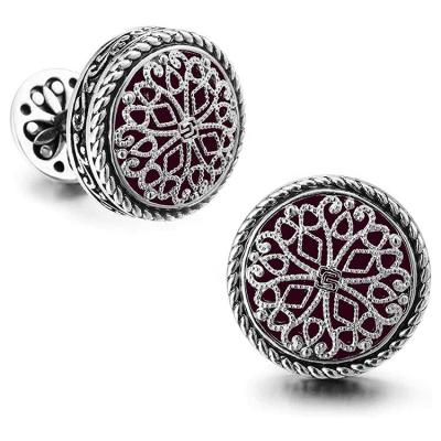 China Luxury High Quality Silver ALLOY Sterling Mens Cufflinks Set Accessories And For Mens Link for sale