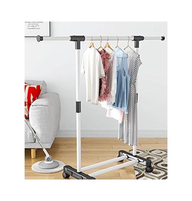 China Double-configuration floor-to-ceiling viable gold shopping mall hangers men's and women's clothing store display rack display rack for sale