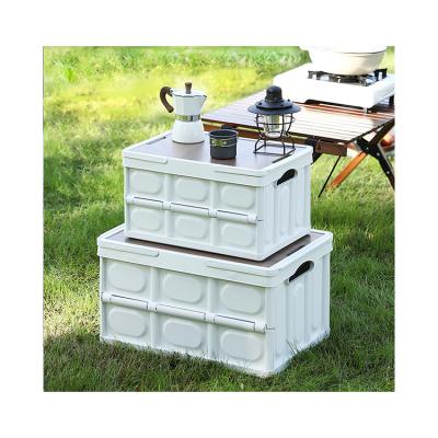 China Viable Outdoor Camping Storage Boxes Folding Camping Clutter Storage Box Holder Organizer Supplies Portable Small Picnic Table for sale