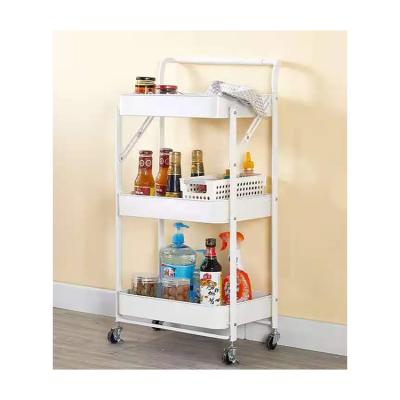 China Baby Floor-to-Ceiling Multi-Tier Snack Trolley Bathroom Mobile Shelving Kitchen Bathroom Toilet Storage Rack for sale