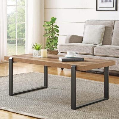 China Adjustable (other) Country coffee table Wood and metal Industrial cocktail table living room in 47-inch oak for sale