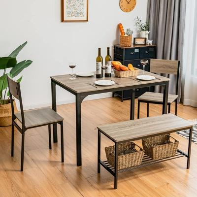 China Adjustable (other) Table Set for 4:Consisting of a spacious table,2 high-backed chairs and a bench for 2;meet sitting and storage needs for sale